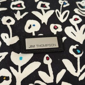 Jim Thompson Black and White Floral Duffel Bag